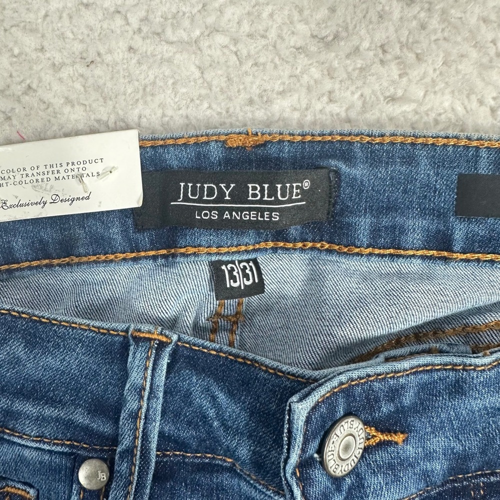 Judy Blue Sz 13/31 High Waist Flare Jeans Medium Wash Sorbtek Moisture Wicking - Picture 5 of 14